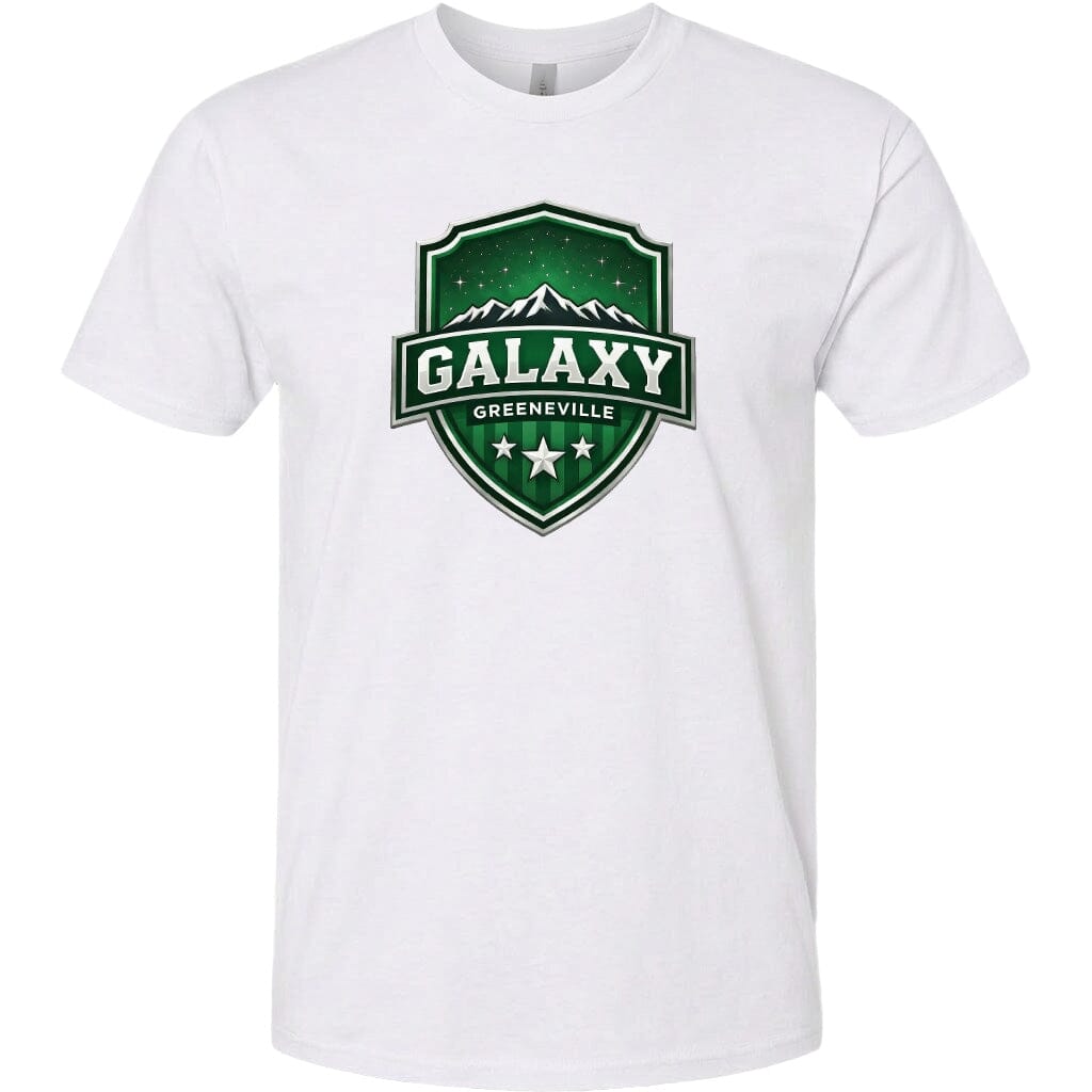 ADULT Galaxy Official Logo Chest Logo T Shirt | Hoodie | Long Sleeve | Sweatshirt | Crew Neck | Tank Top Fiesta Doodle T Shirt XS White waterproof vinyl sticker. dishwasher safe outdoor sticker.