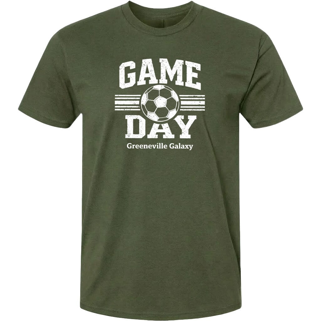 ADULT Game Day Greeneville Galaxy Chest Logo T Shirt | Hoodie | Long Sleeve | Sweatshirt | Crew Neck | Tank Top Fiesta Doodle T Shirt XS Military Green waterproof vinyl sticker. dishwasher safe outdoor sticker.