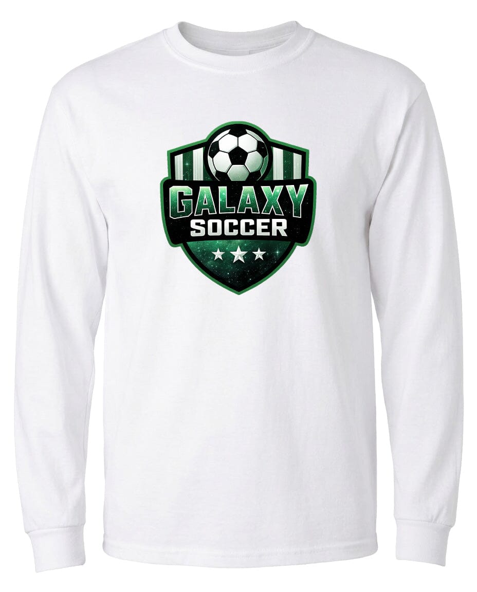 Adult Glittery Galaxy Crest Soccer Chest Logo T Shirt | Hoodie | Long Sleeve | Sweatshirt | Crew Neck | Tank Top Fiesta Doodle waterproof vinyl sticker. dishwasher safe outdoor sticker.