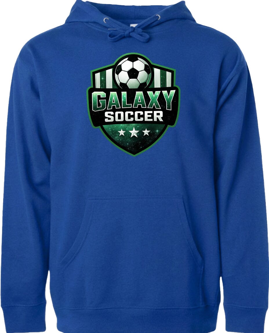 Adult Glittery Galaxy Crest Soccer Chest Logo T Shirt | Hoodie | Long Sleeve | Sweatshirt | Crew Neck | Tank Top Fiesta Doodle waterproof vinyl sticker. dishwasher safe outdoor sticker.
