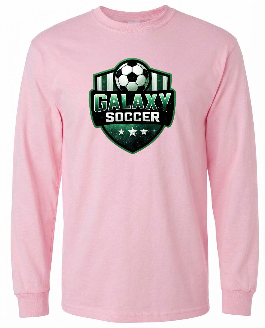 Adult Glittery Galaxy Crest Soccer Chest Logo T Shirt | Hoodie | Long Sleeve | Sweatshirt | Crew Neck | Tank Top Fiesta Doodle waterproof vinyl sticker. dishwasher safe outdoor sticker.