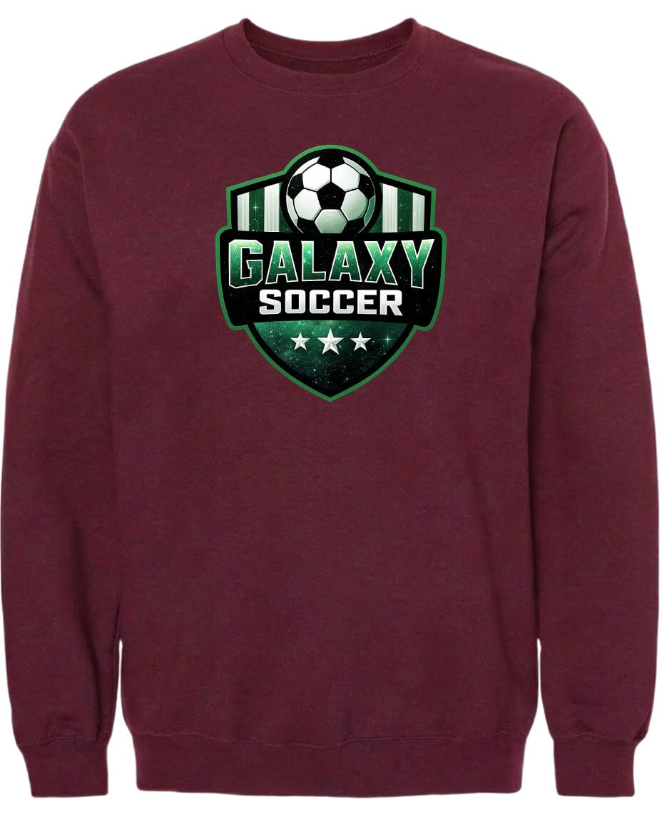 Adult Glittery Galaxy Crest Soccer Chest Logo T Shirt | Hoodie | Long Sleeve | Sweatshirt | Crew Neck | Tank Top Fiesta Doodle waterproof vinyl sticker. dishwasher safe outdoor sticker.