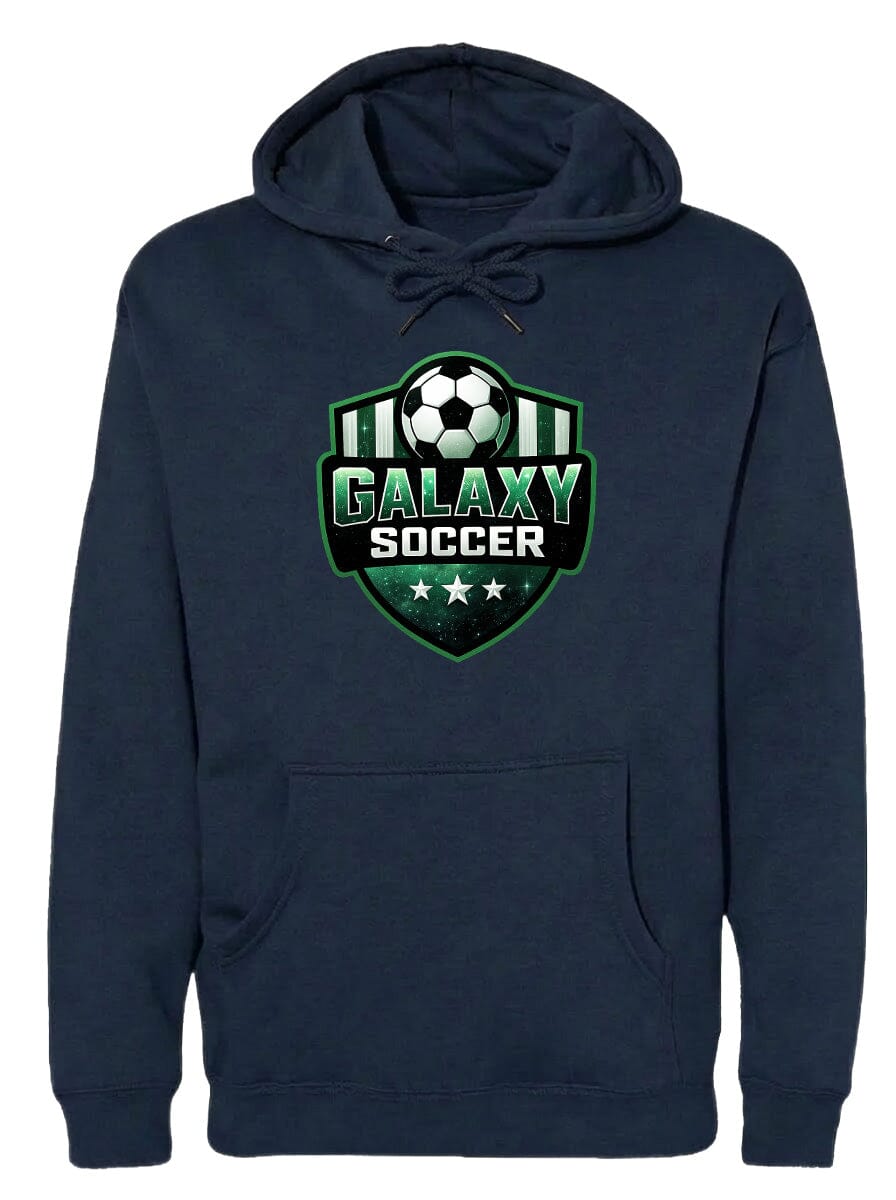 Adult Glittery Galaxy Crest Soccer Chest Logo T Shirt | Hoodie | Long Sleeve | Sweatshirt | Crew Neck | Tank Top Fiesta Doodle waterproof vinyl sticker. dishwasher safe outdoor sticker.