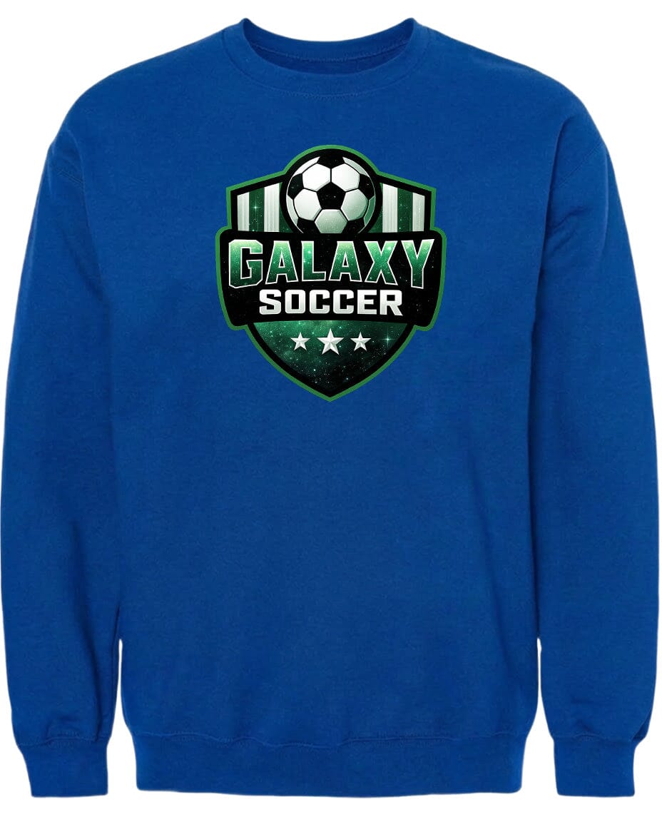 Adult Glittery Galaxy Crest Soccer Chest Logo T Shirt | Hoodie | Long Sleeve | Sweatshirt | Crew Neck | Tank Top Fiesta Doodle waterproof vinyl sticker. dishwasher safe outdoor sticker.