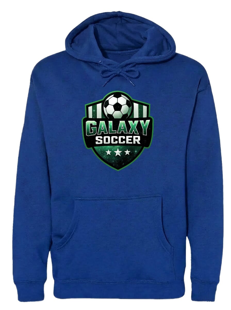 Adult Glittery Galaxy Crest Soccer Chest Logo T Shirt | Hoodie | Long Sleeve | Sweatshirt | Crew Neck | Tank Top Fiesta Doodle waterproof vinyl sticker. dishwasher safe outdoor sticker.