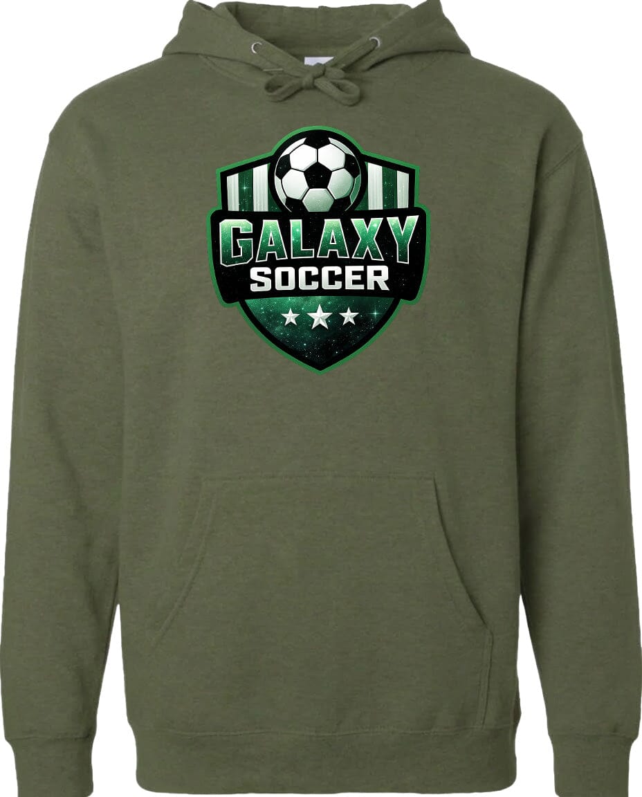 Adult Glittery Galaxy Crest Soccer Chest Logo T Shirt | Hoodie | Long Sleeve | Sweatshirt | Crew Neck | Tank Top Fiesta Doodle waterproof vinyl sticker. dishwasher safe outdoor sticker.