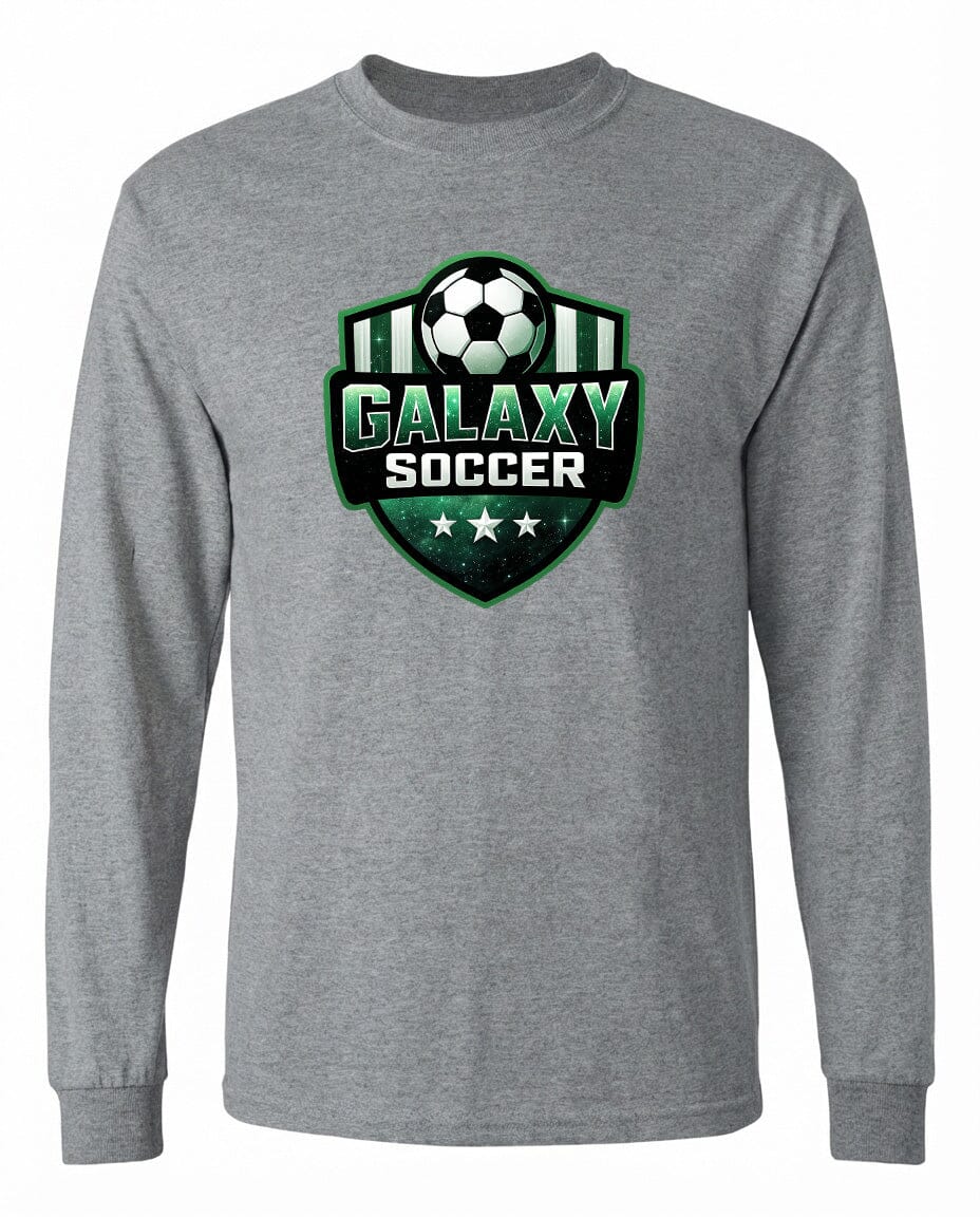 Adult Glittery Galaxy Crest Soccer Chest Logo T Shirt | Hoodie | Long Sleeve | Sweatshirt | Crew Neck | Tank Top Fiesta Doodle waterproof vinyl sticker. dishwasher safe outdoor sticker.