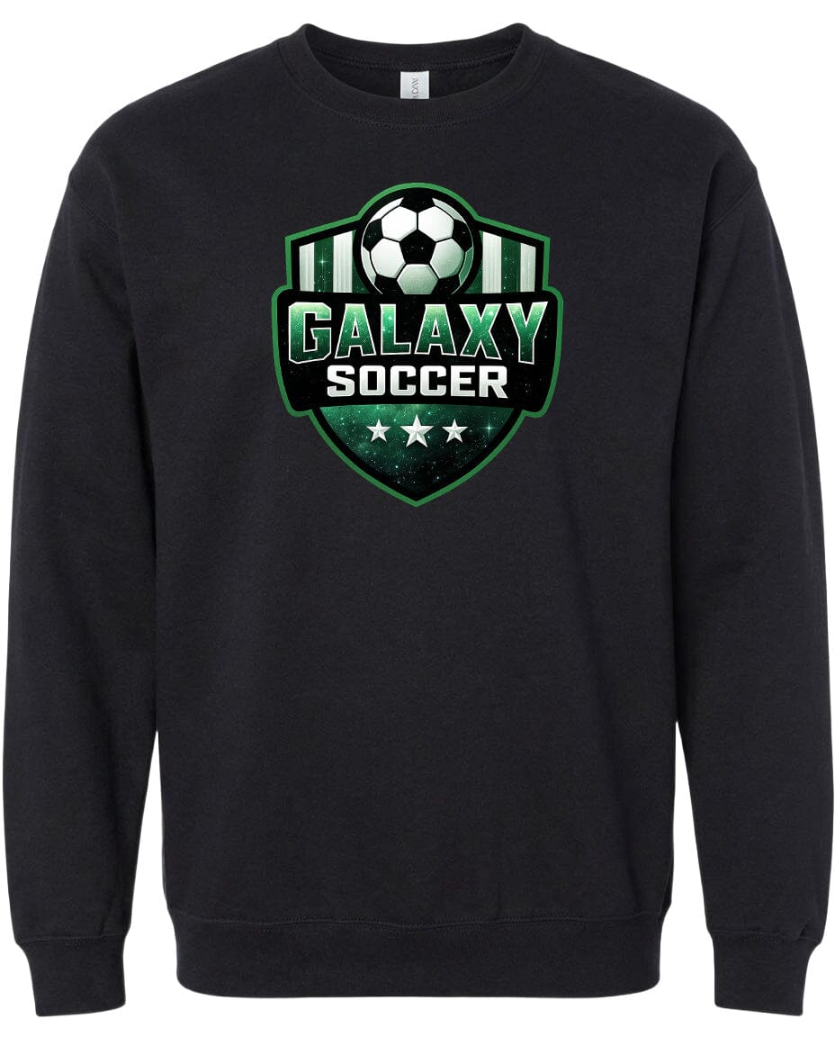 Adult Glittery Galaxy Crest Soccer Chest Logo T Shirt | Hoodie | Long Sleeve | Sweatshirt | Crew Neck | Tank Top Fiesta Doodle waterproof vinyl sticker. dishwasher safe outdoor sticker.