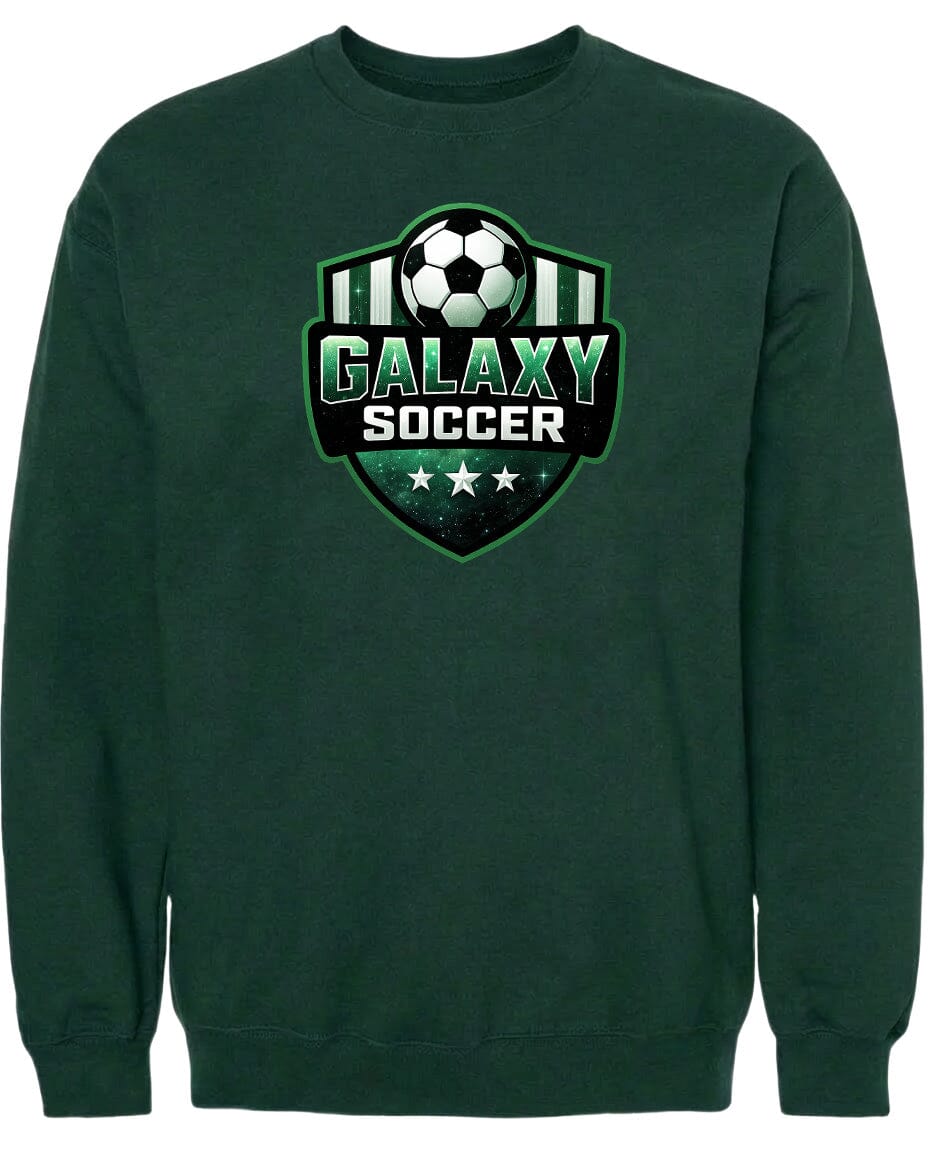 Adult Glittery Galaxy Crest Soccer Chest Logo T Shirt | Hoodie | Long Sleeve | Sweatshirt | Crew Neck | Tank Top Fiesta Doodle waterproof vinyl sticker. dishwasher safe outdoor sticker.