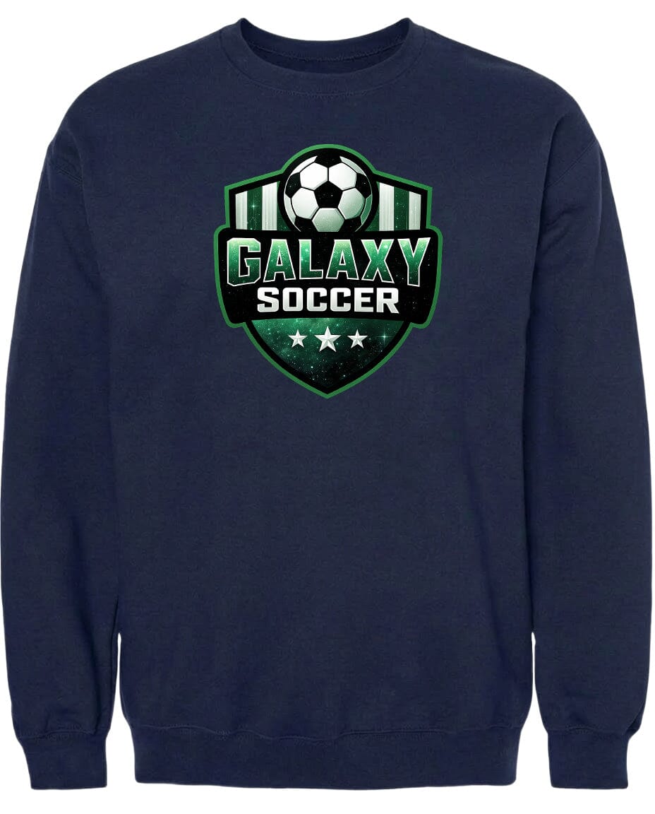 Adult Glittery Galaxy Crest Soccer Chest Logo T Shirt | Hoodie | Long Sleeve | Sweatshirt | Crew Neck | Tank Top Fiesta Doodle waterproof vinyl sticker. dishwasher safe outdoor sticker.
