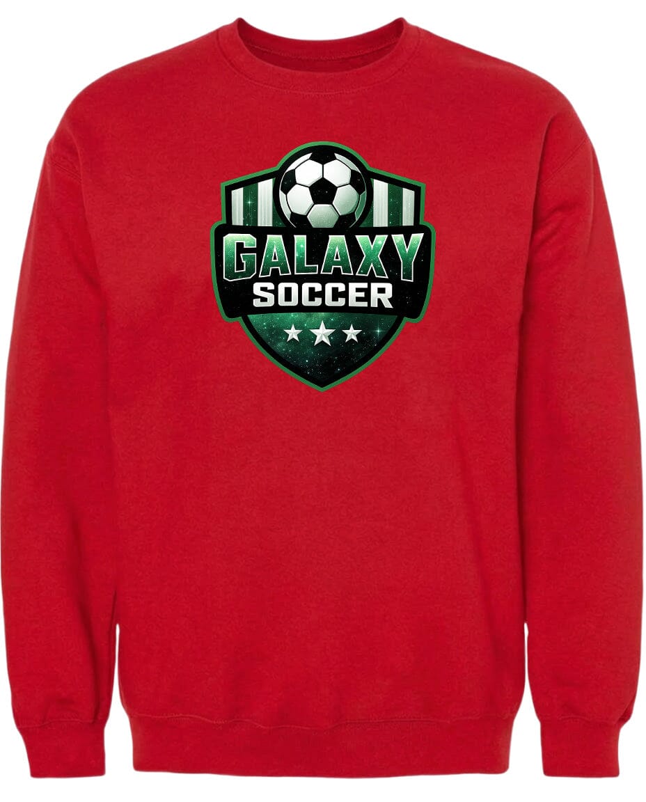 Adult Glittery Galaxy Crest Soccer Chest Logo T Shirt | Hoodie | Long Sleeve | Sweatshirt | Crew Neck | Tank Top Fiesta Doodle waterproof vinyl sticker. dishwasher safe outdoor sticker.