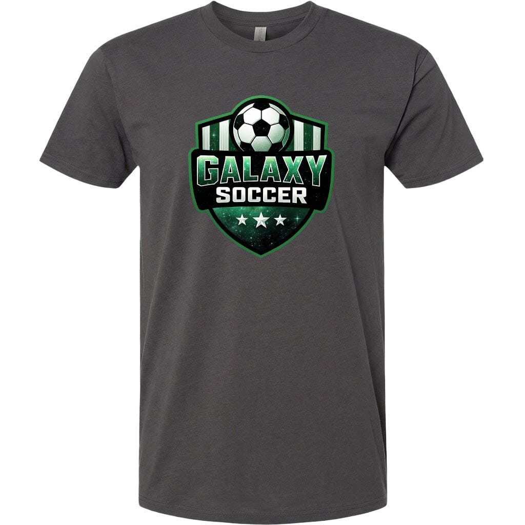 Adult Glittery Galaxy Crest Soccer Chest Logo T Shirt | Hoodie | Long Sleeve | Sweatshirt | Crew Neck | Tank Top Fiesta Doodle T Shirt XS Charcoal waterproof vinyl sticker. dishwasher safe outdoor sticker.