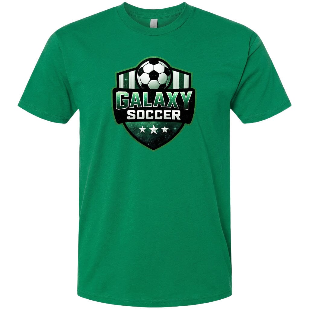 Adult Glittery Galaxy Crest Soccer Chest Logo T Shirt | Hoodie | Long Sleeve | Sweatshirt | Crew Neck | Tank Top Fiesta Doodle T Shirt XS Kelly Green waterproof vinyl sticker. dishwasher safe outdoor sticker.