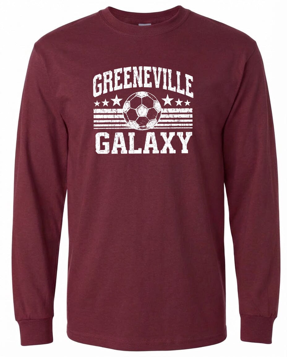 ADULT Greeneville Galaxy Ball Chest Logo T Shirt | Hoodie | Long Sleeve | Sweatshirt | Crew Neck | Tank Top Fiesta Doodle waterproof vinyl sticker. dishwasher safe outdoor sticker.