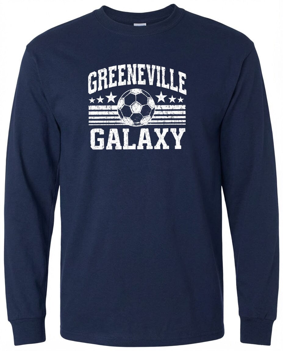 ADULT Greeneville Galaxy Ball Chest Logo T Shirt | Hoodie | Long Sleeve | Sweatshirt | Crew Neck | Tank Top Fiesta Doodle waterproof vinyl sticker. dishwasher safe outdoor sticker.
