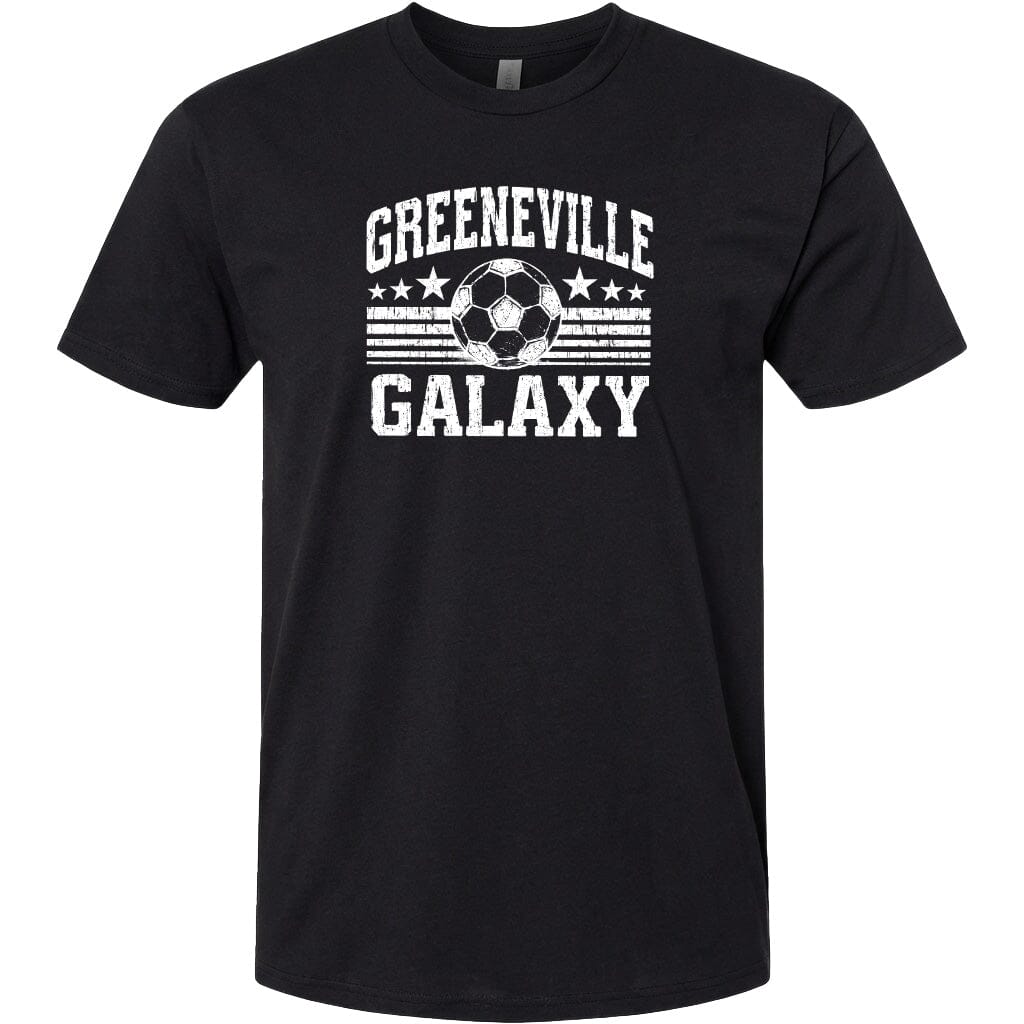 ADULT Greeneville Galaxy Ball Chest Logo T Shirt | Hoodie | Long Sleeve | Sweatshirt | Crew Neck | Tank Top Fiesta Doodle T Shirt XS Black waterproof vinyl sticker. dishwasher safe outdoor sticker.