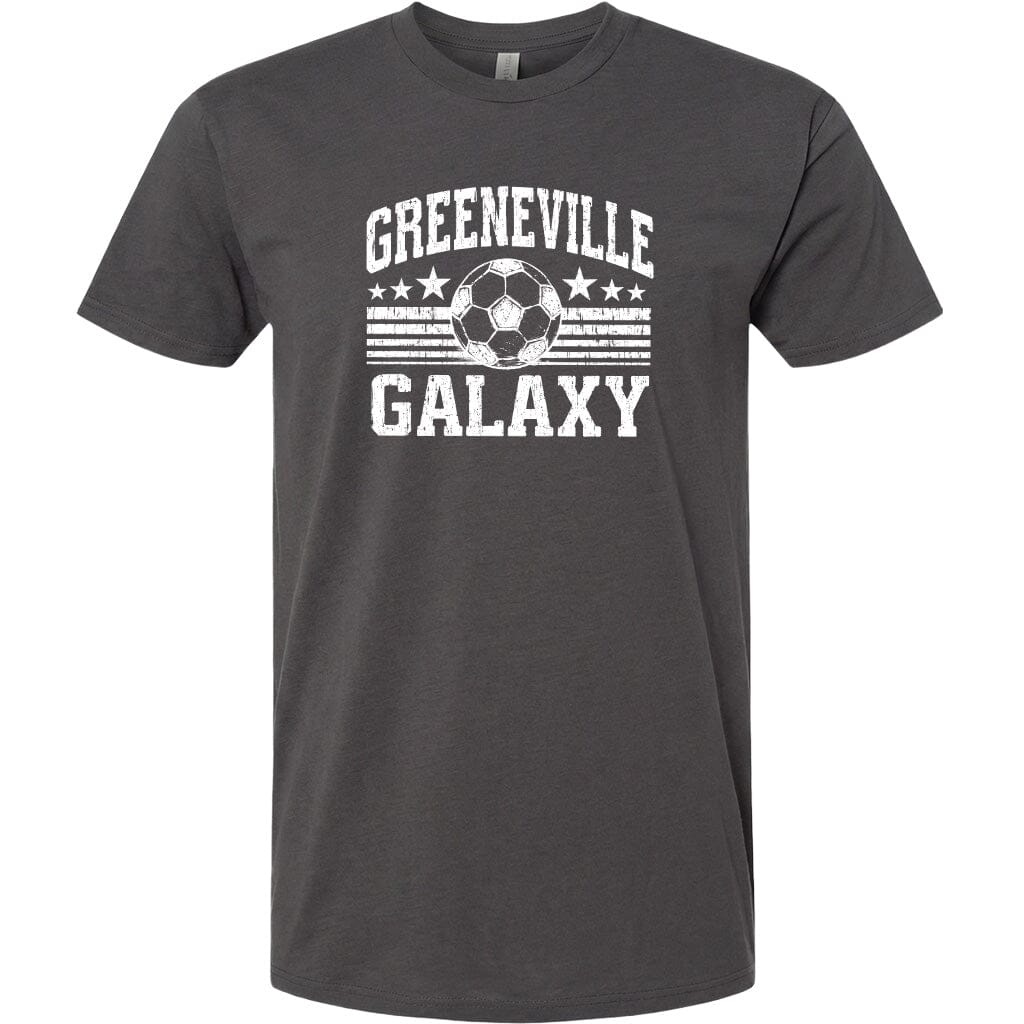 ADULT Greeneville Galaxy Ball Chest Logo T Shirt | Hoodie | Long Sleeve | Sweatshirt | Crew Neck | Tank Top Fiesta Doodle T Shirt XS Charcoal waterproof vinyl sticker. dishwasher safe outdoor sticker.
