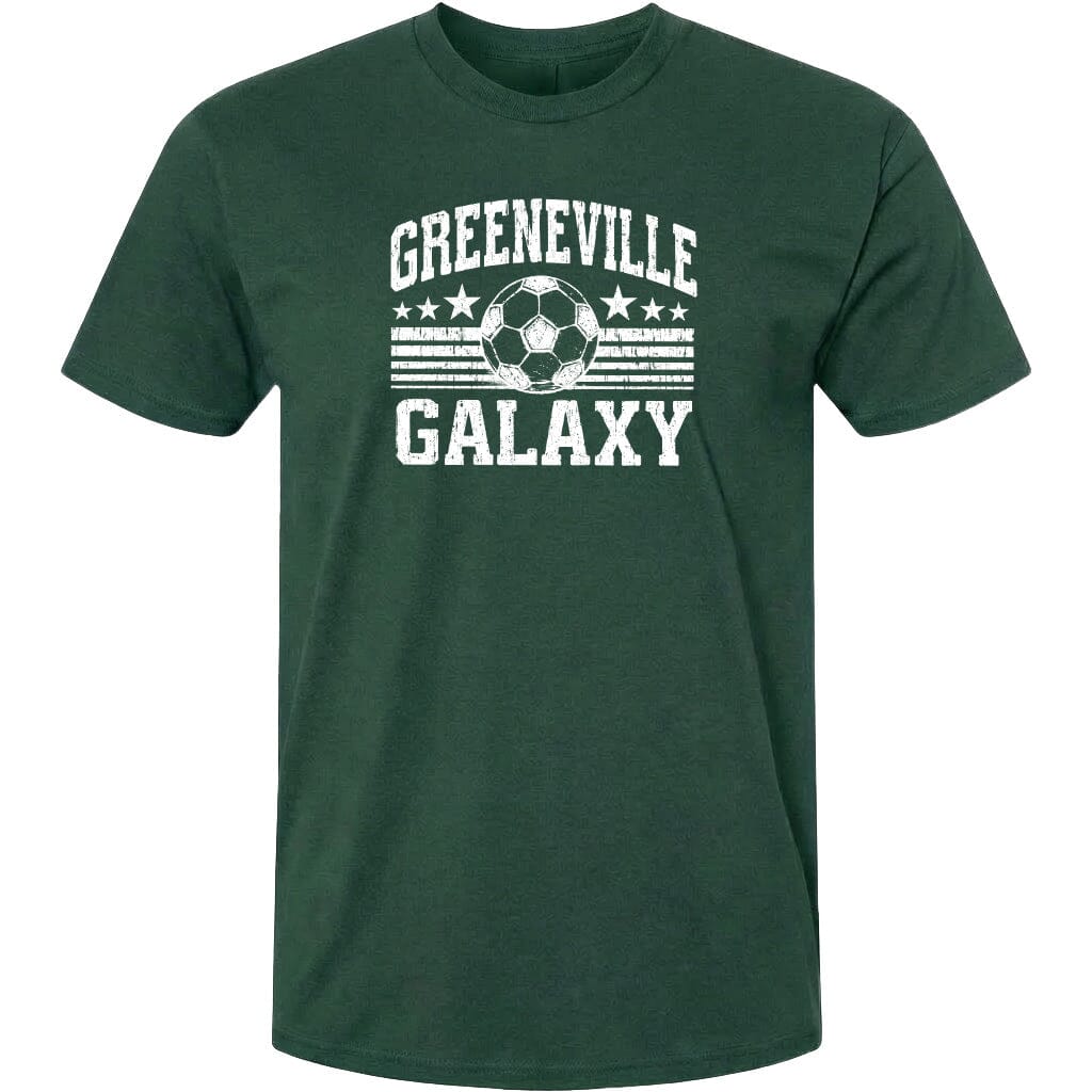 ADULT Greeneville Galaxy Ball Chest Logo T Shirt | Hoodie | Long Sleeve | Sweatshirt | Crew Neck | Tank Top Fiesta Doodle T Shirt XS Forest Green waterproof vinyl sticker. dishwasher safe outdoor sticker.
