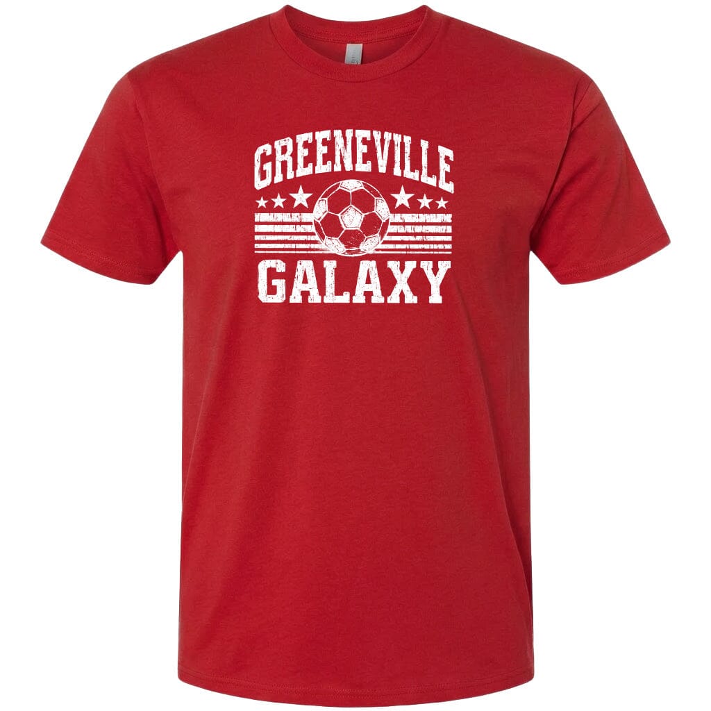 ADULT Greeneville Galaxy Ball Chest Logo T Shirt | Hoodie | Long Sleeve | Sweatshirt | Crew Neck | Tank Top Fiesta Doodle T Shirt XS Red waterproof vinyl sticker. dishwasher safe outdoor sticker.