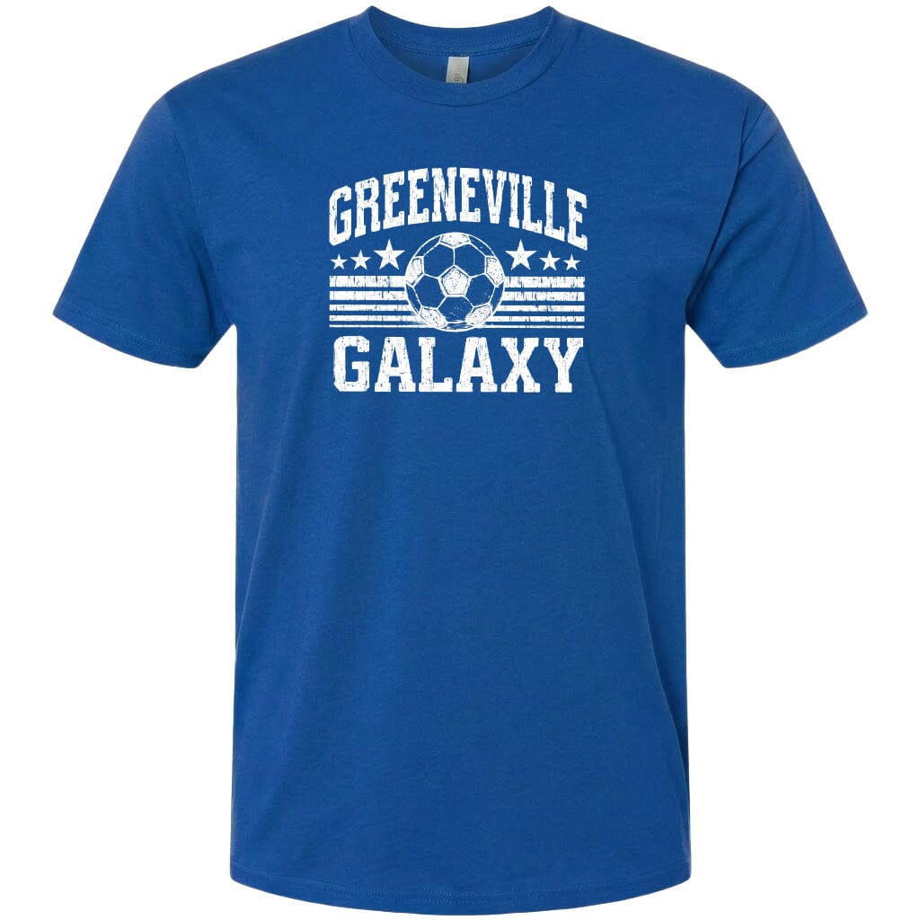 ADULT Greeneville Galaxy Ball Chest Logo T Shirt | Hoodie | Long Sleeve | Sweatshirt | Crew Neck | Tank Top Fiesta Doodle T Shirt XS Royal Blue waterproof vinyl sticker. dishwasher safe outdoor sticker.
