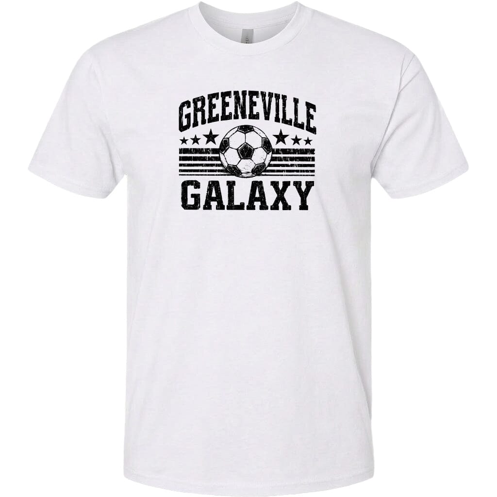 ADULT Greeneville Galaxy Ball Chest Logo T Shirt | Hoodie | Long Sleeve | Sweatshirt | Crew Neck | Tank Top Fiesta Doodle T Shirt XS White waterproof vinyl sticker. dishwasher safe outdoor sticker.