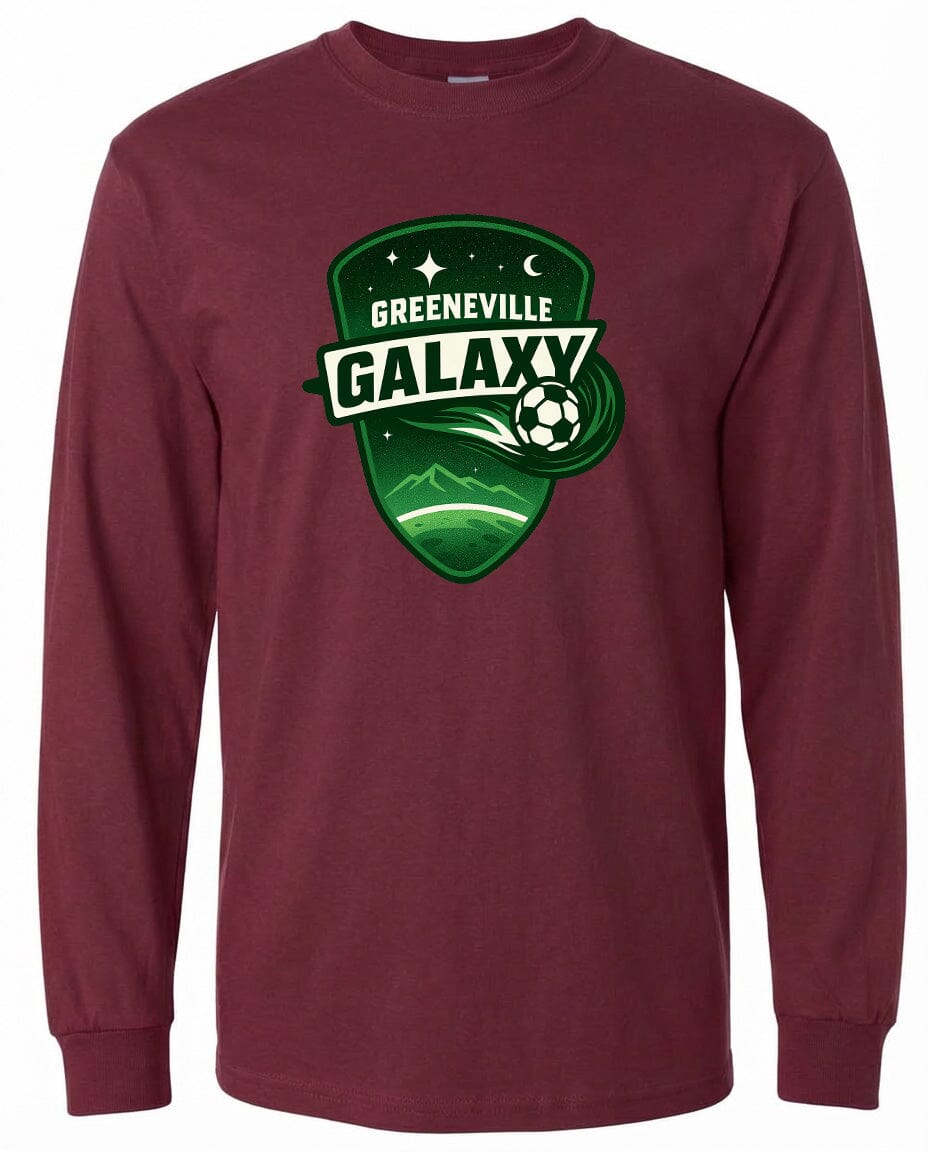 Adult Greeneville Galaxy Crest Chest Logo T Shirt | Hoodie | Long Sleeve | Sweatshirt | Crew Neck | Tank Top Fiesta Doodle waterproof vinyl sticker. dishwasher safe outdoor sticker.