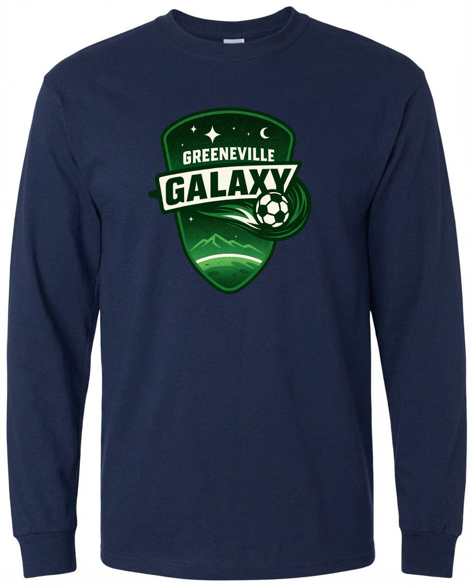 Adult Greeneville Galaxy Crest Chest Logo T Shirt | Hoodie | Long Sleeve | Sweatshirt | Crew Neck | Tank Top Fiesta Doodle waterproof vinyl sticker. dishwasher safe outdoor sticker.