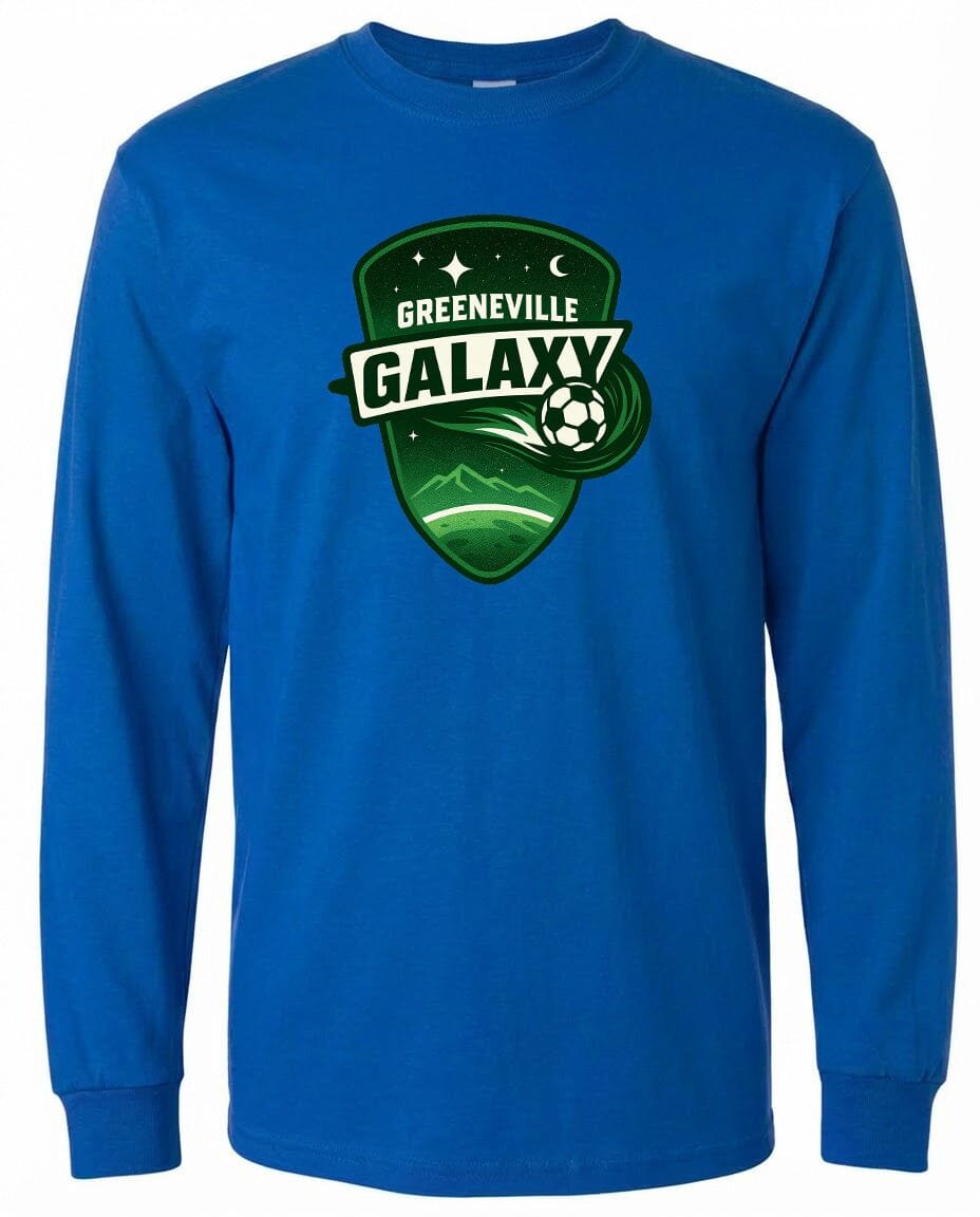 Adult Greeneville Galaxy Crest Chest Logo T Shirt | Hoodie | Long Sleeve | Sweatshirt | Crew Neck | Tank Top Fiesta Doodle waterproof vinyl sticker. dishwasher safe outdoor sticker.