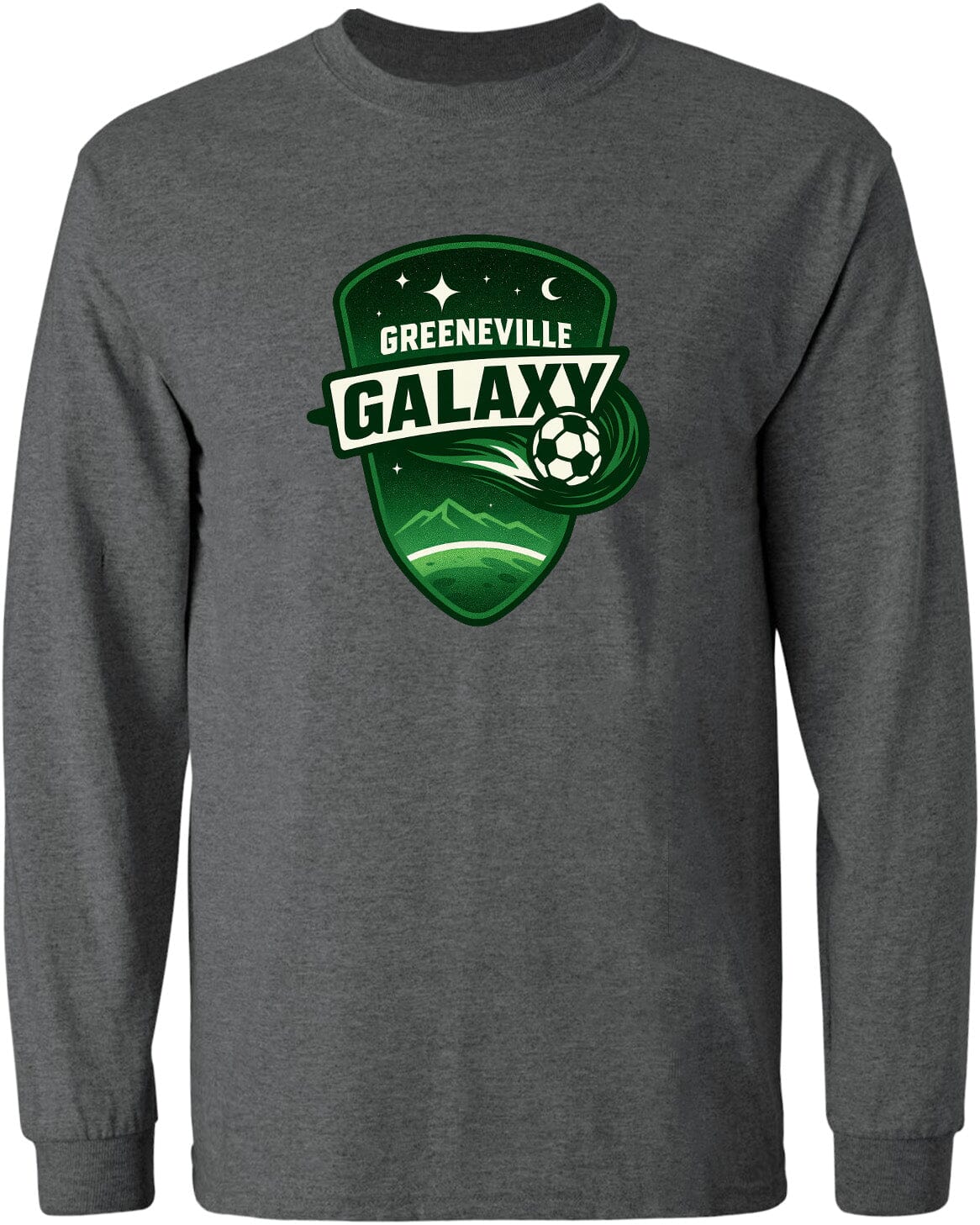 Adult Greeneville Galaxy Crest Chest Logo T Shirt | Hoodie | Long Sleeve | Sweatshirt | Crew Neck | Tank Top Fiesta Doodle waterproof vinyl sticker. dishwasher safe outdoor sticker.