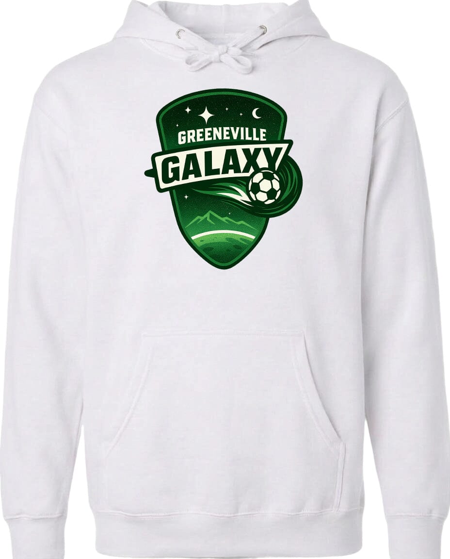 Adult Greeneville Galaxy Crest Chest Logo T Shirt | Hoodie | Long Sleeve | Sweatshirt | Crew Neck | Tank Top Fiesta Doodle Midweight Hoodie XS White waterproof vinyl sticker. dishwasher safe outdoor sticker.