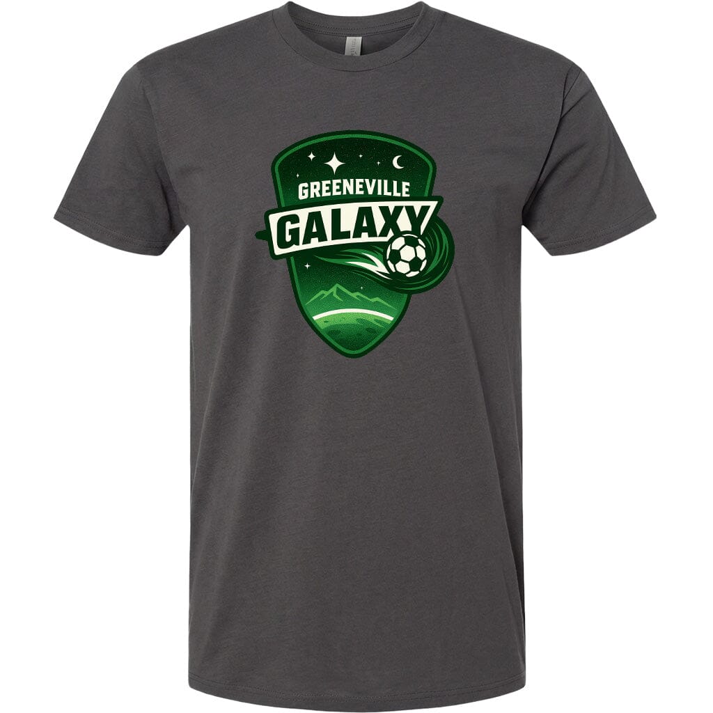 Adult Greeneville Galaxy Crest Chest Logo T Shirt | Hoodie | Long Sleeve | Sweatshirt | Crew Neck | Tank Top Fiesta Doodle T Shirt XS Charcoal waterproof vinyl sticker. dishwasher safe outdoor sticker.