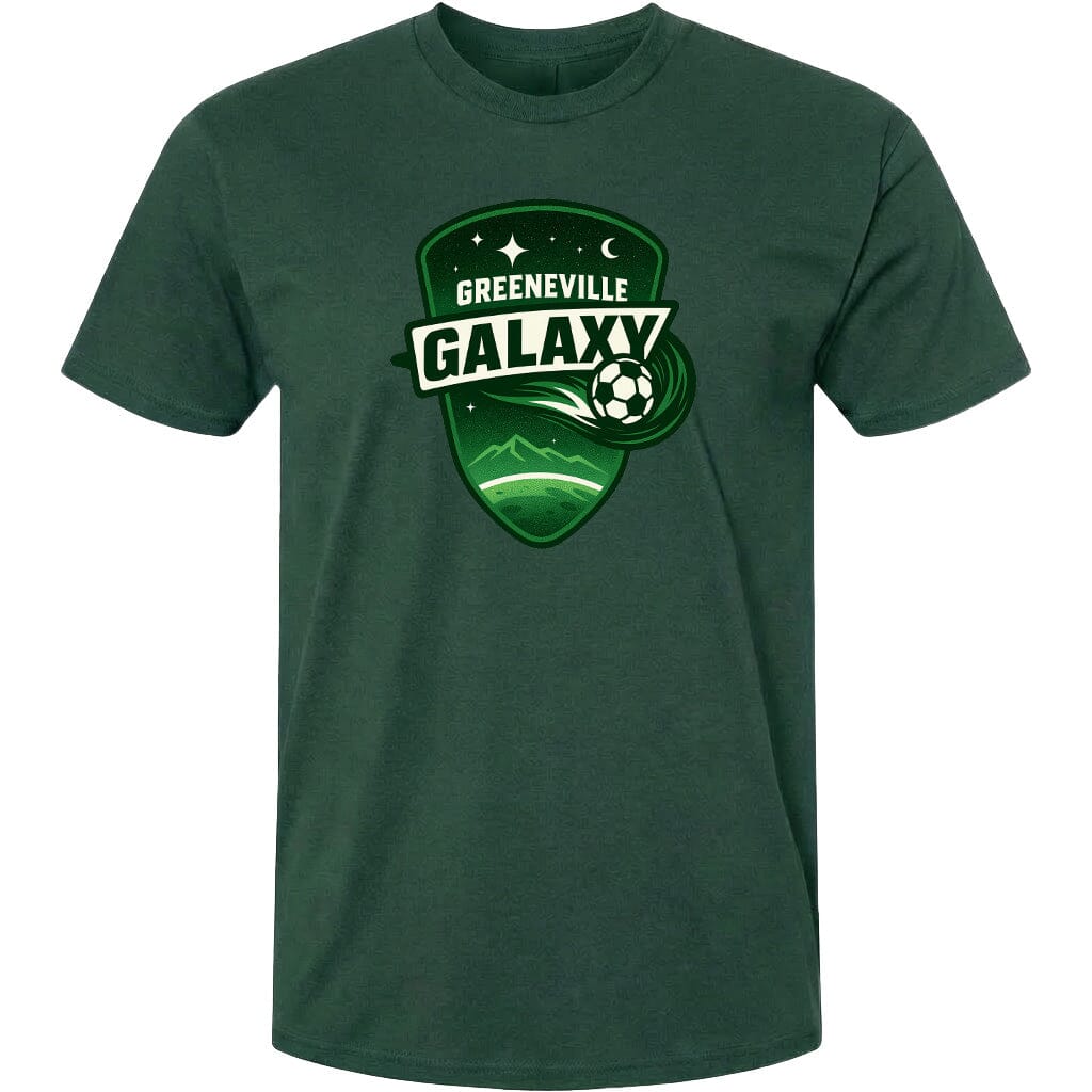 Adult Greeneville Galaxy Crest Chest Logo T Shirt | Hoodie | Long Sleeve | Sweatshirt | Crew Neck | Tank Top Fiesta Doodle T Shirt XS Forest Green waterproof vinyl sticker. dishwasher safe outdoor sticker.