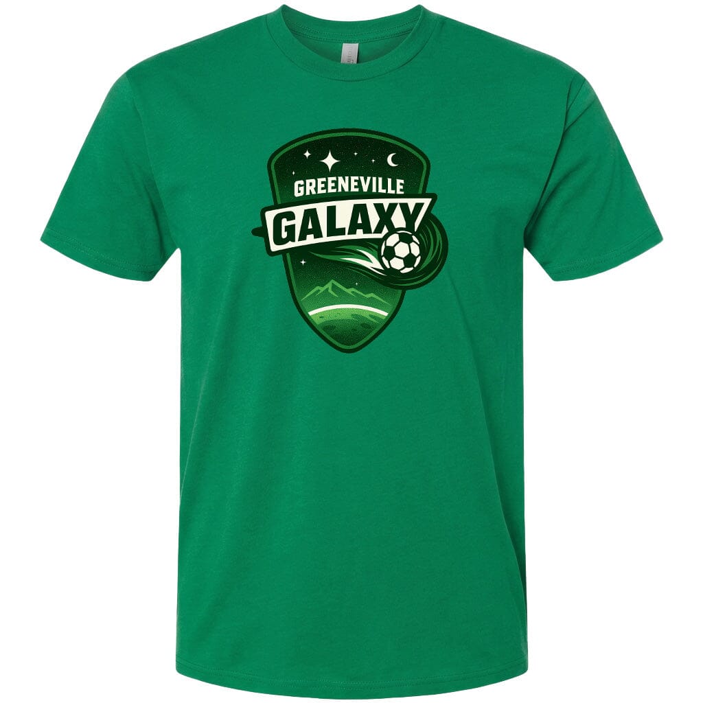 Adult Greeneville Galaxy Crest Chest Logo T Shirt | Hoodie | Long Sleeve | Sweatshirt | Crew Neck | Tank Top Fiesta Doodle T Shirt XS Kelly Green waterproof vinyl sticker. dishwasher safe outdoor sticker.