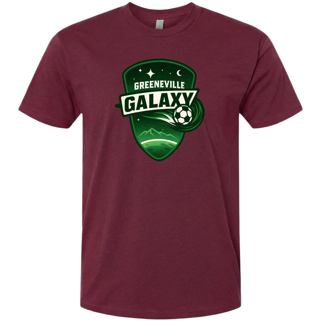Adult Greeneville Galaxy Crest Chest Logo T Shirt | Hoodie | Long Sleeve | Sweatshirt | Crew Neck | Tank Top Fiesta Doodle T Shirt XS Maroon waterproof vinyl sticker. dishwasher safe outdoor sticker.