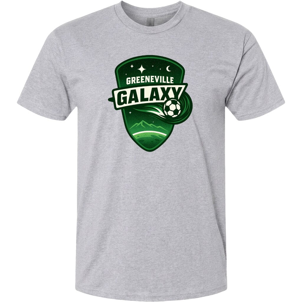 Adult Greeneville Galaxy Crest Chest Logo T Shirt | Hoodie | Long Sleeve | Sweatshirt | Crew Neck | Tank Top Fiesta Doodle T Shirt XS Sport Gray waterproof vinyl sticker. dishwasher safe outdoor sticker.