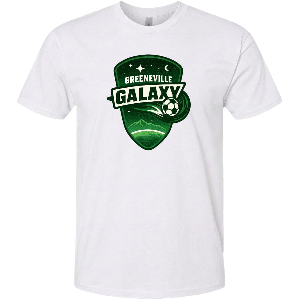 Adult Greeneville Galaxy Crest Chest Logo T Shirt | Hoodie | Long Sleeve | Sweatshirt | Crew Neck | Tank Top Fiesta Doodle T Shirt XS White waterproof vinyl sticker. dishwasher safe outdoor sticker.