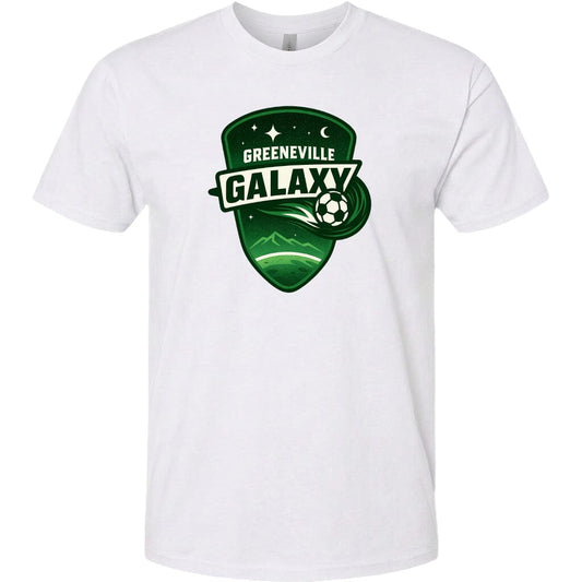 Adult Greeneville Galaxy Crest Chest Logo T Shirt | Hoodie | Long Sleeve | Sweatshirt | Crew Neck | Tank Top Fiesta Doodle T Shirt XS White waterproof vinyl sticker. dishwasher safe outdoor sticker.
