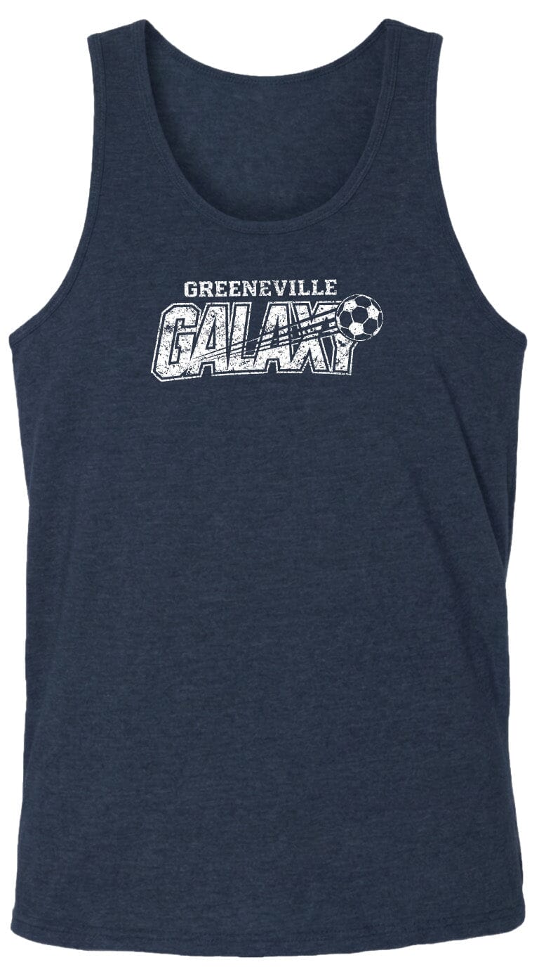 ADULT Greeneville Galaxy Distressed Chest Logo T Shirt | Hoodie | Long Sleeve | Sweatshirt | Crew Neck | Tank Top Fiesta Doodle waterproof vinyl sticker. dishwasher safe outdoor sticker.