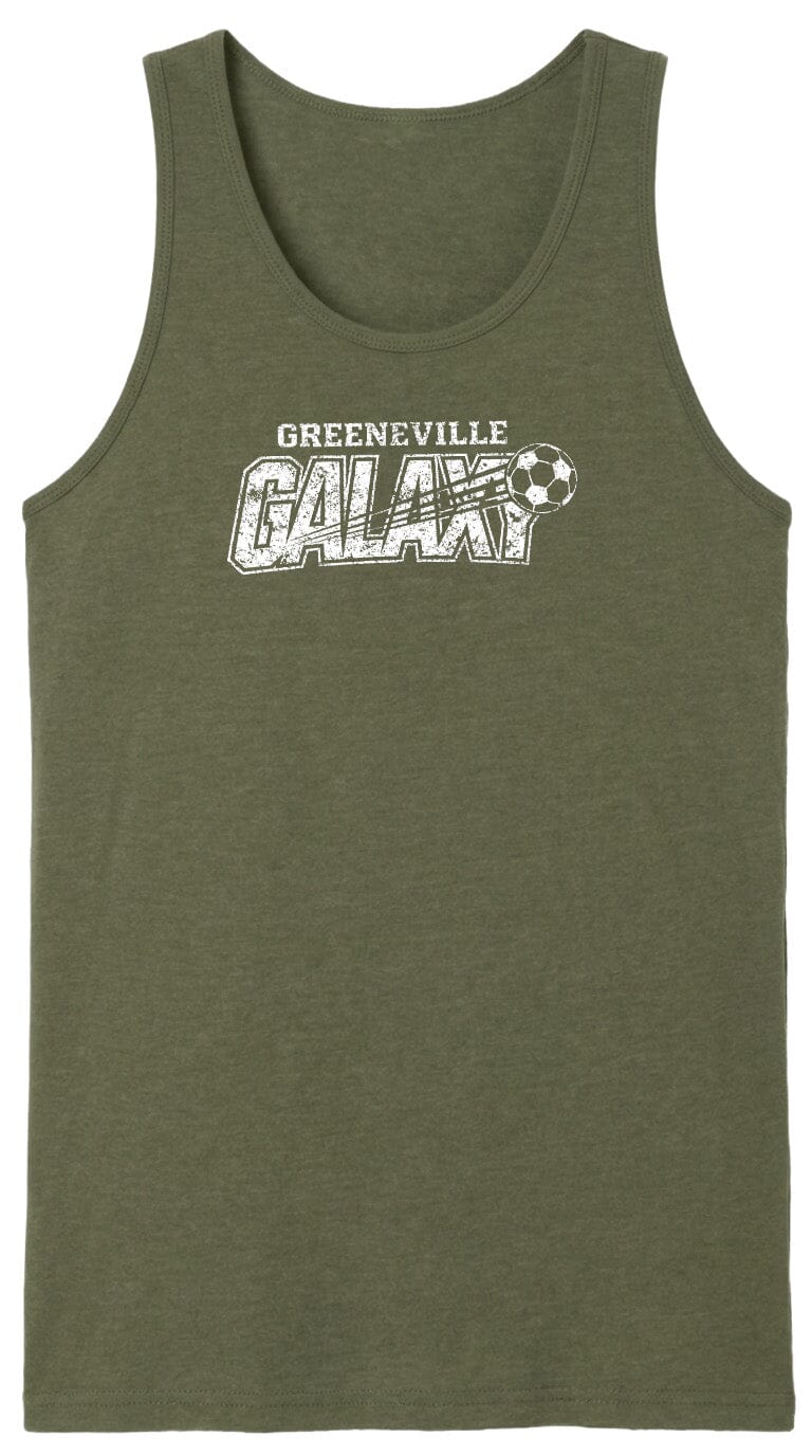 ADULT Greeneville Galaxy Distressed Chest Logo T Shirt | Hoodie | Long Sleeve | Sweatshirt | Crew Neck | Tank Top Fiesta Doodle waterproof vinyl sticker. dishwasher safe outdoor sticker.