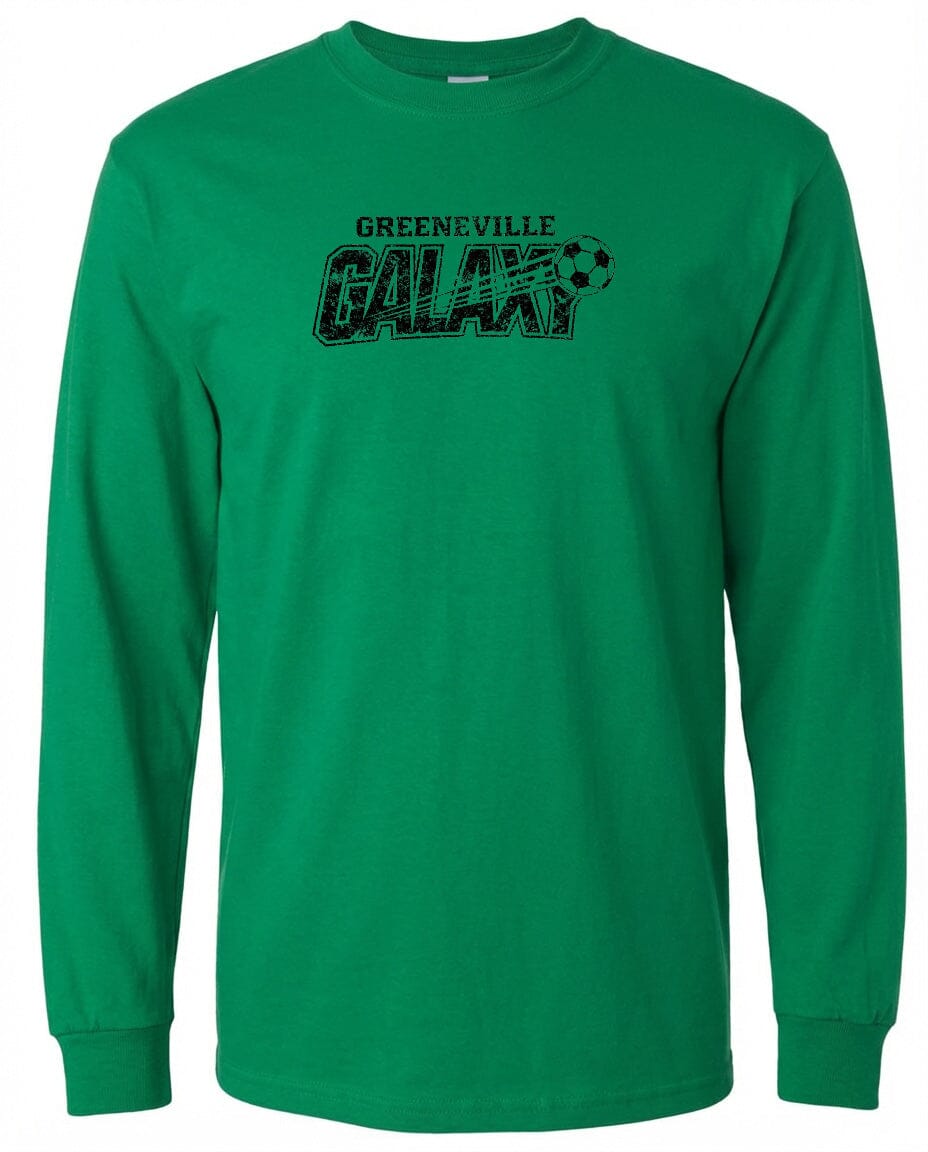 ADULT Greeneville Galaxy Distressed Chest Logo T Shirt | Hoodie | Long Sleeve | Sweatshirt | Crew Neck | Tank Top Fiesta Doodle waterproof vinyl sticker. dishwasher safe outdoor sticker.