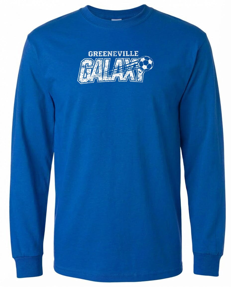 ADULT Greeneville Galaxy Distressed Chest Logo T Shirt | Hoodie | Long Sleeve | Sweatshirt | Crew Neck | Tank Top Fiesta Doodle waterproof vinyl sticker. dishwasher safe outdoor sticker.