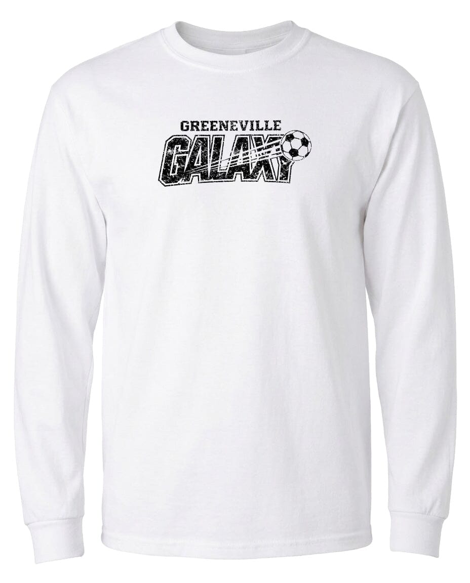 ADULT Greeneville Galaxy Distressed Chest Logo T Shirt | Hoodie | Long Sleeve | Sweatshirt | Crew Neck | Tank Top Fiesta Doodle waterproof vinyl sticker. dishwasher safe outdoor sticker.