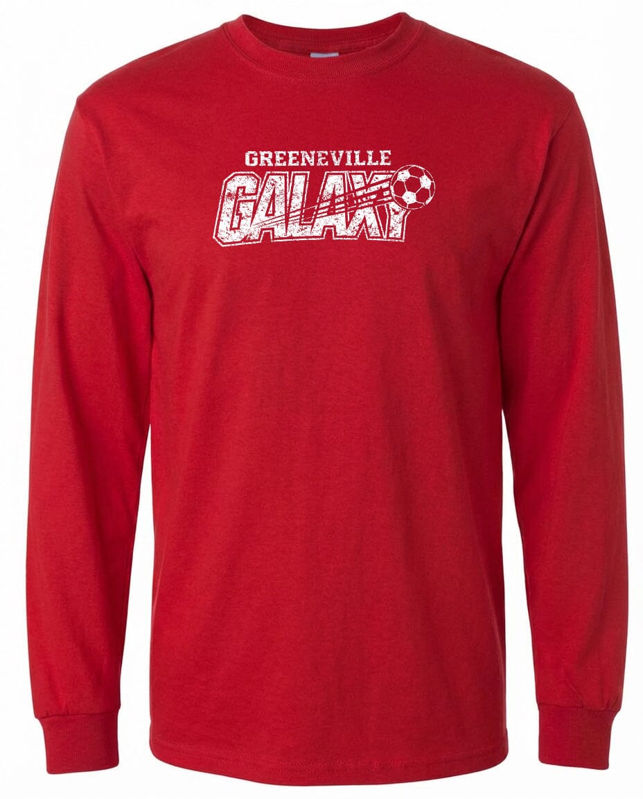 ADULT Greeneville Galaxy Distressed Chest Logo T Shirt | Hoodie | Long Sleeve | Sweatshirt | Crew Neck | Tank Top Fiesta Doodle waterproof vinyl sticker. dishwasher safe outdoor sticker.
