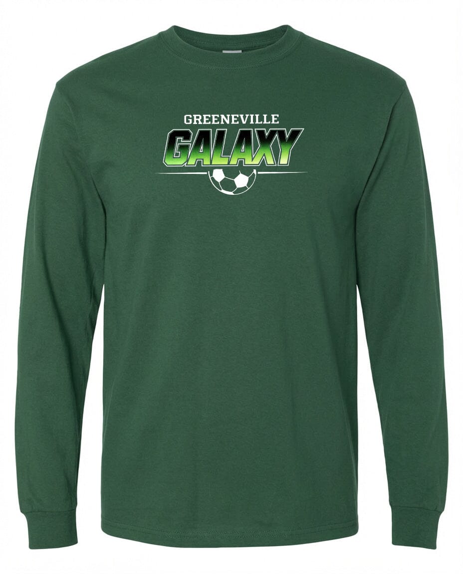 ADULT Greeneville Galaxy Green Fade Chest Logo T Shirt | Hoodie | Long Sleeve | Sweatshirt | Crew Neck | Tank Top Fiesta Doodle waterproof vinyl sticker. dishwasher safe outdoor sticker.