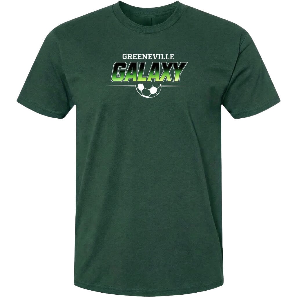 ADULT Greeneville Galaxy Green Fade Chest Logo T Shirt | Hoodie | Long Sleeve | Sweatshirt | Crew Neck | Tank Top Fiesta Doodle T Shirt XS Forest Green waterproof vinyl sticker. dishwasher safe outdoor sticker.