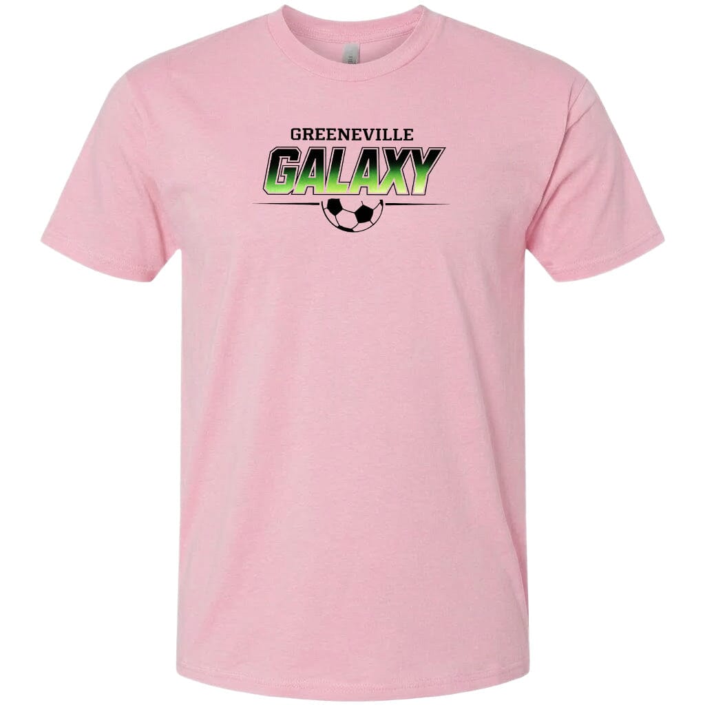 ADULT Greeneville Galaxy Green Fade Chest Logo T Shirt | Hoodie | Long Sleeve | Sweatshirt | Crew Neck | Tank Top Fiesta Doodle T Shirt XS Light Pink waterproof vinyl sticker. dishwasher safe outdoor sticker.
