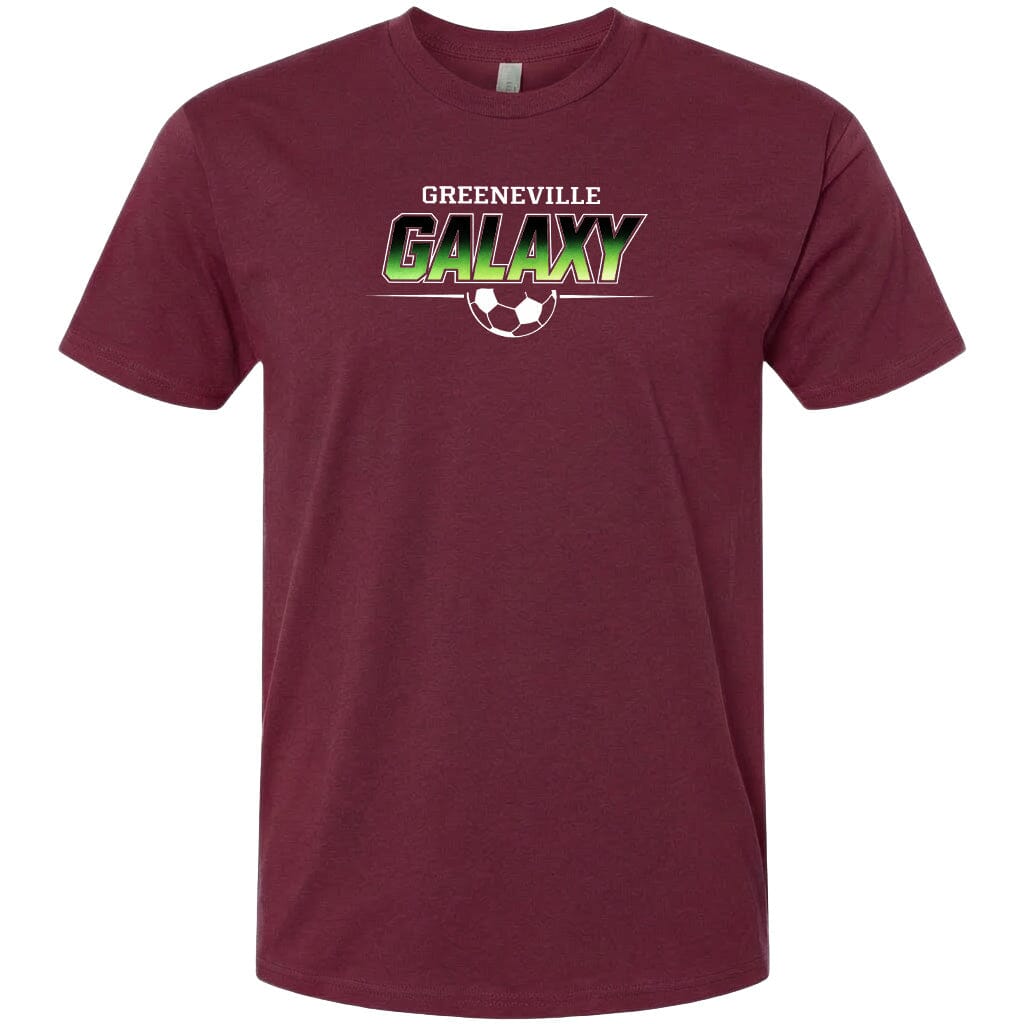 ADULT Greeneville Galaxy Green Fade Chest Logo T Shirt | Hoodie | Long Sleeve | Sweatshirt | Crew Neck | Tank Top Fiesta Doodle T Shirt XS Maroon waterproof vinyl sticker. dishwasher safe outdoor sticker.