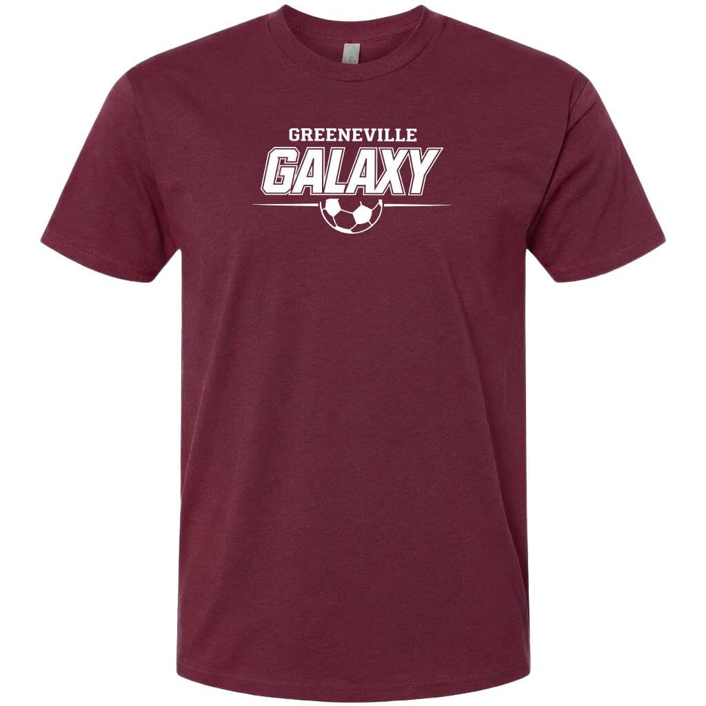 ADULT Greeneville Galaxy Line Chest Logo T Shirt | Hoodie | Long Sleeve | Sweatshirt | Crew Neck | Tank Top Fiesta Doodle T Shirt XS Maroon waterproof vinyl sticker. dishwasher safe outdoor sticker.