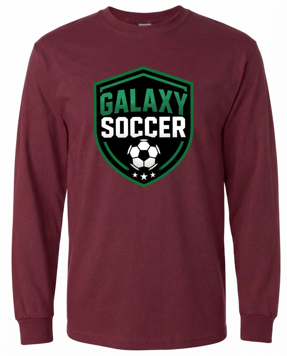 Adult Greeneville Galaxy Soccer Crest Chest Logo T Shirt | Hoodie | Long Sleeve | Sweatshirt | Crew Neck | Tank Top Fiesta Doodle waterproof vinyl sticker. dishwasher safe outdoor sticker.