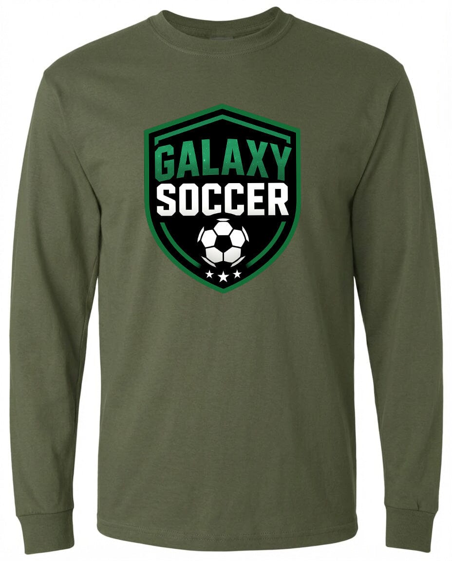 Adult Greeneville Galaxy Soccer Crest Chest Logo T Shirt | Hoodie | Long Sleeve | Sweatshirt | Crew Neck | Tank Top Fiesta Doodle waterproof vinyl sticker. dishwasher safe outdoor sticker.